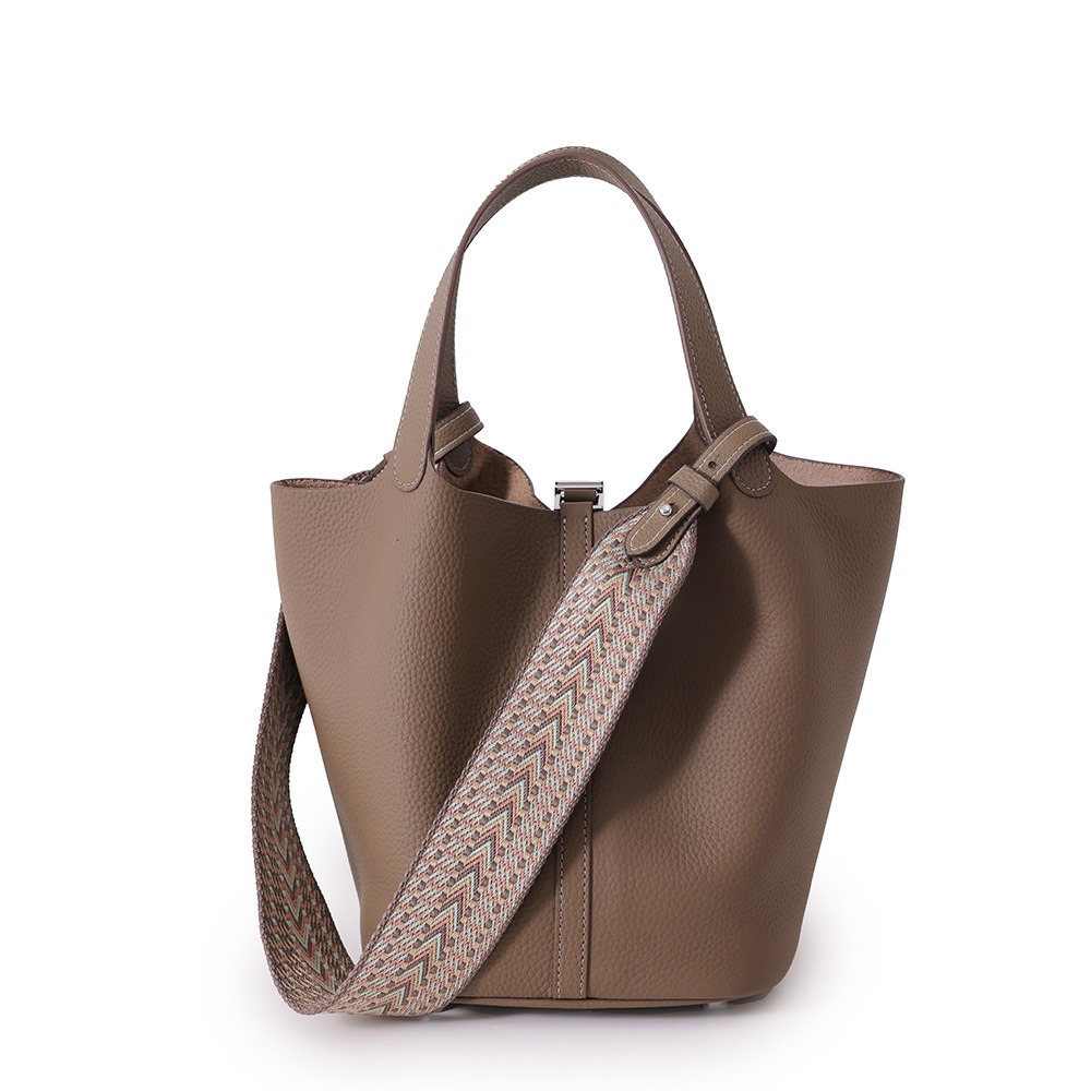 Luxury Bags Europe - Cowhide Women's Handbag Leather Vegetable Basket