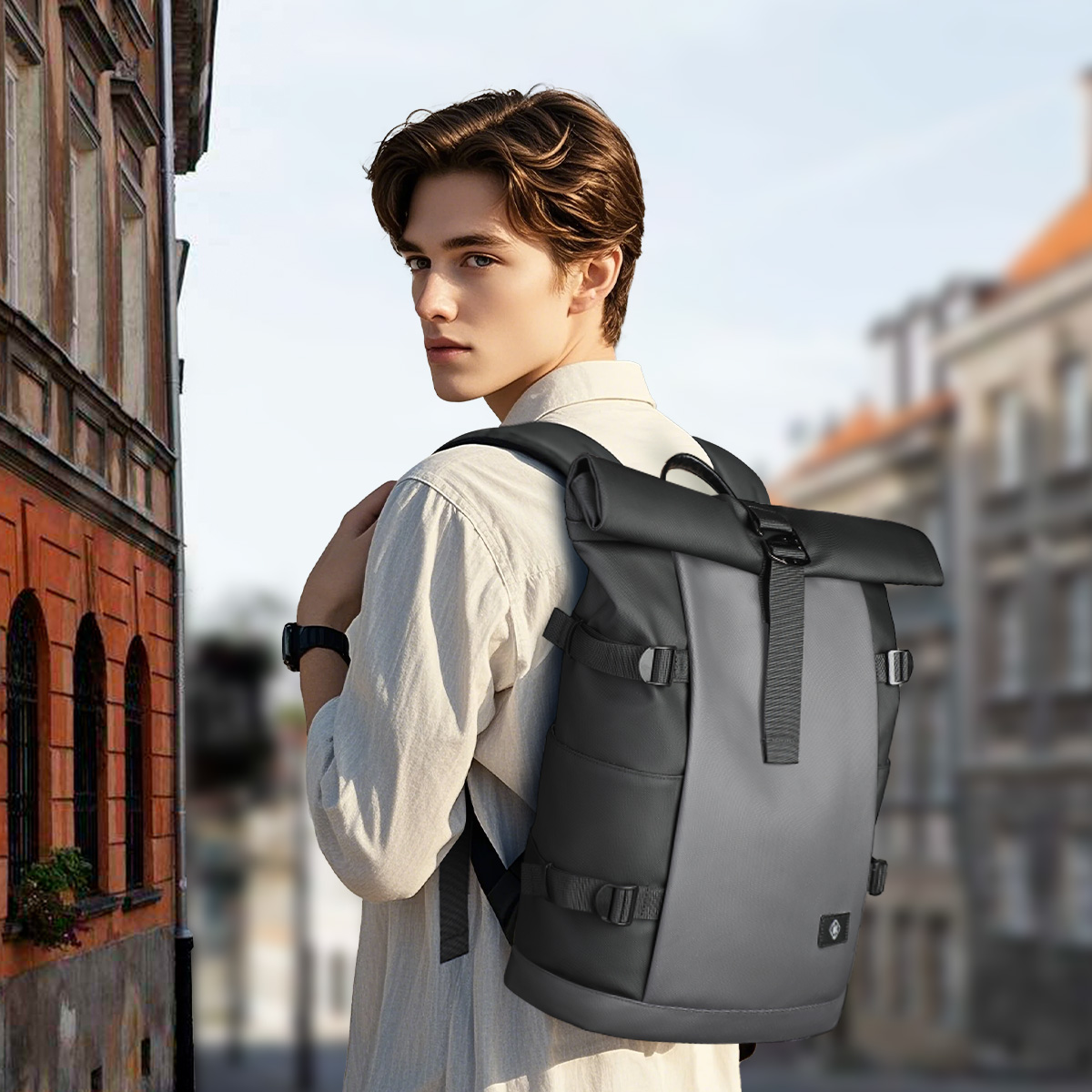 HK Waterproof Roll-Top Backpac - Structured Handbag Top Handle ulasan dan harga