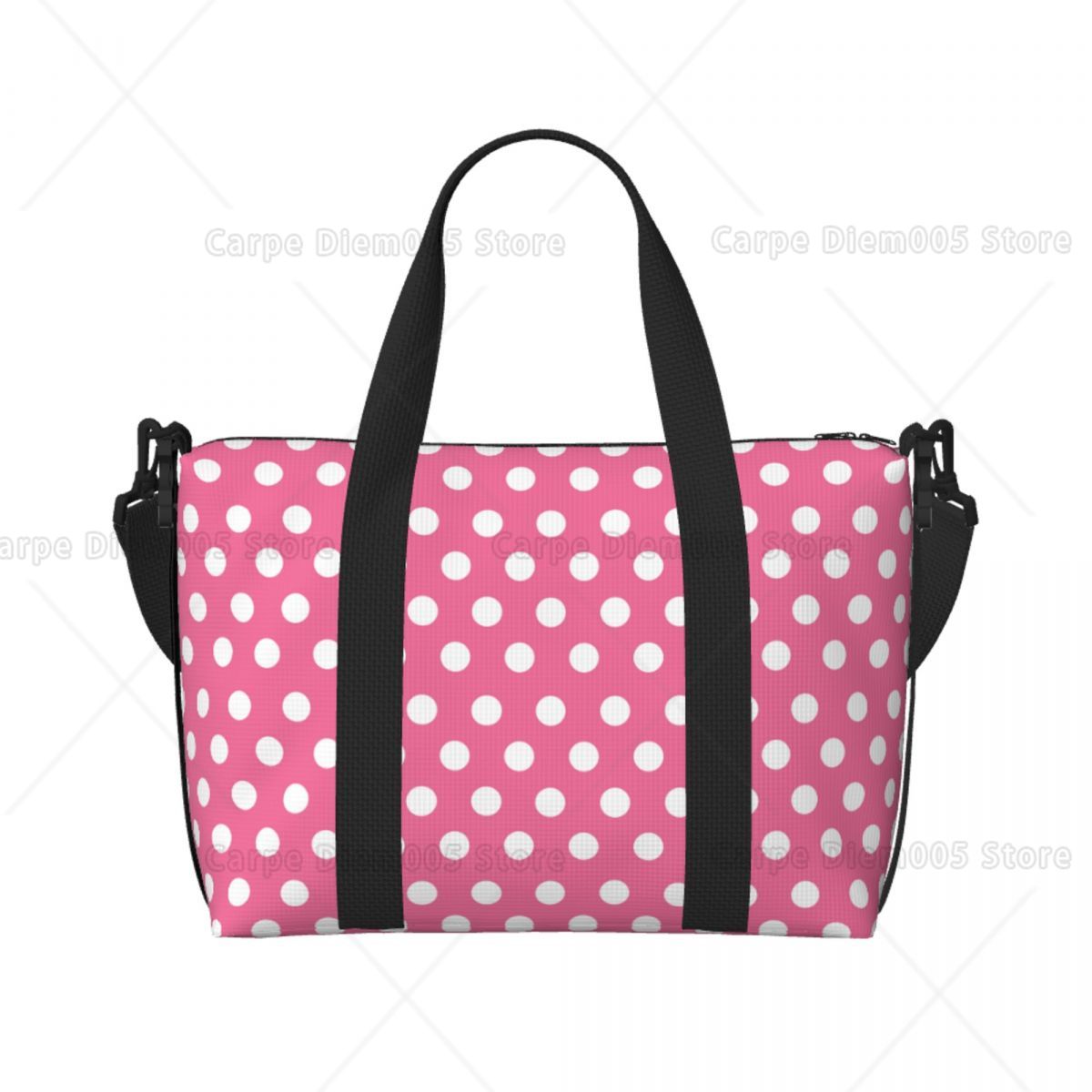 Pink Polka Dots Tote Bag Large - Luxury Bags Luggage ulasan dan harga
