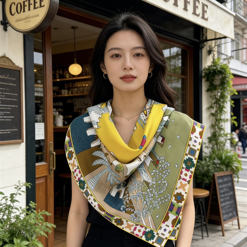 Square Silk Scarf 90CM Luxury  - Luxury Bags And Accessories ulasan dan harga