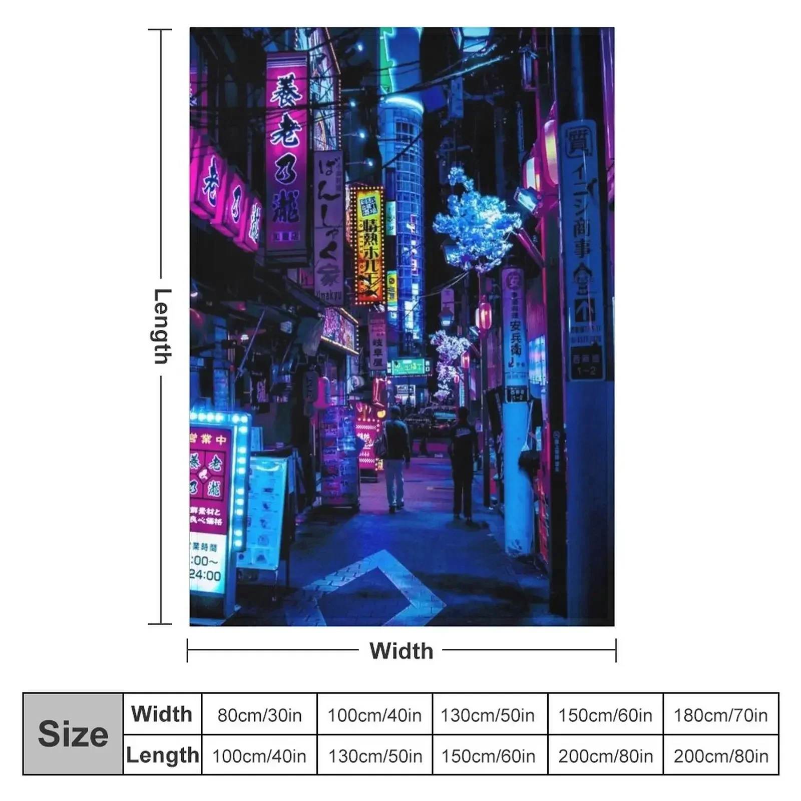Blue Tokyo Alleys Throw Blanke - Luxury Bags Tokyo ulasan dan harga
