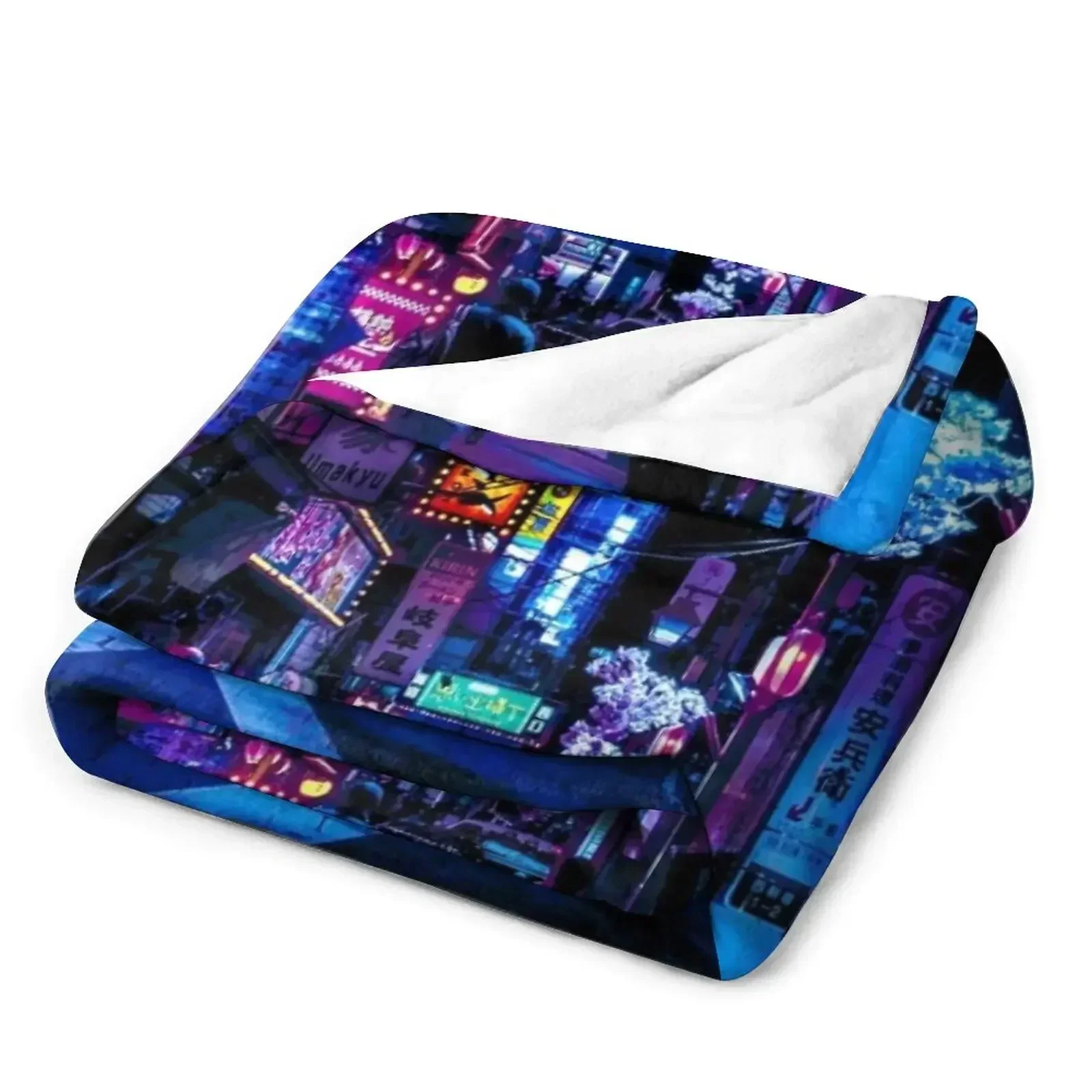 Blue Tokyo Alleys Throw Blanke - Luxury Bags Tokyo ulasan dan harga