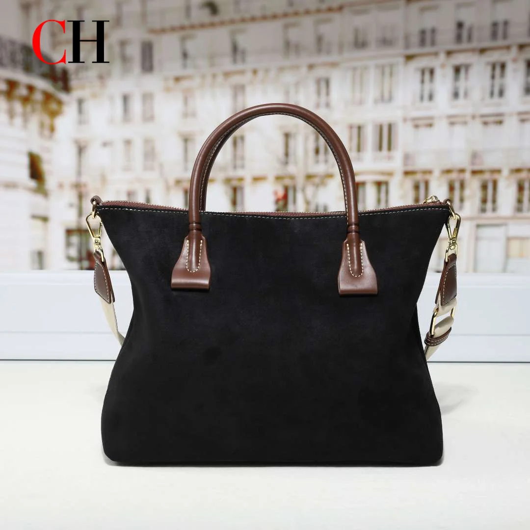 CH Premium Womens Suede Tote B - Structured Handbag Top Handle ulasan dan harga