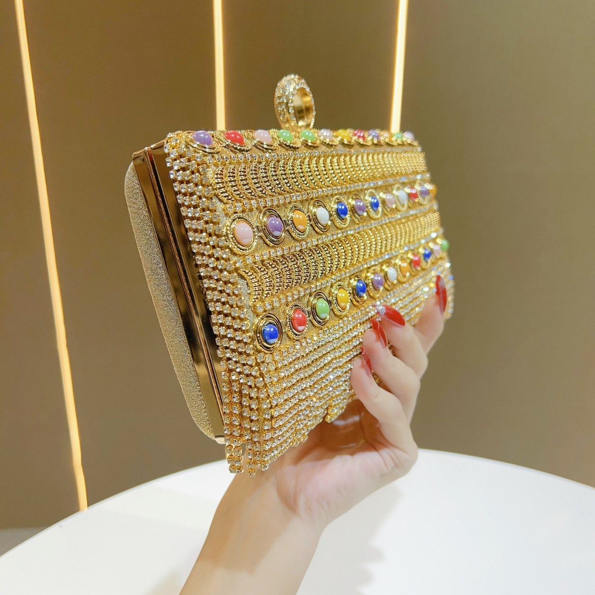 Luxury Rhinestone Tassel Gold  - Luxury Bags Europe ulasan dan harga