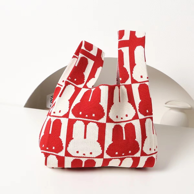 Miffy Red Knit Luxury Tote Bag - Luxury Bags Luggage ulasan dan harga