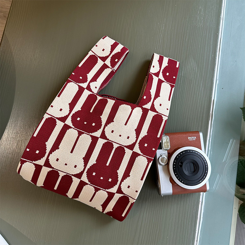 Miffy Red Knit Luxury Tote Bag - Luxury Bags Luggage ulasan dan harga