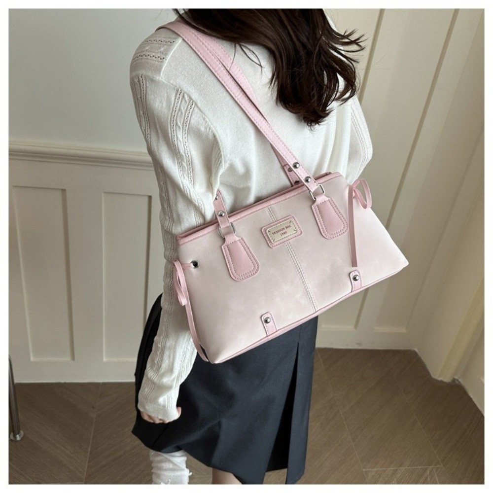 Minimalist Faux Leather Tote B - Structured Handbag Top Handle ulasan dan harga