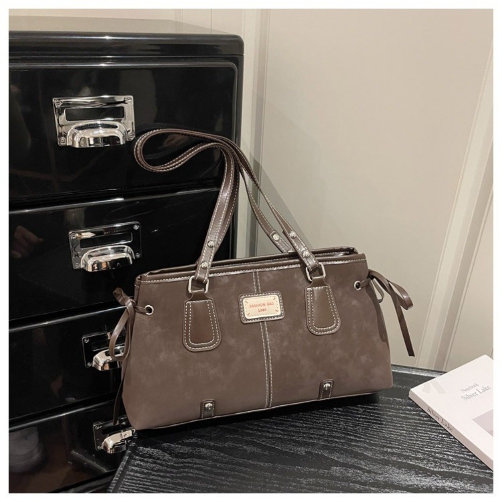 Minimalist Faux Leather Tote B - Structured Handbag Top Handle ulasan dan harga