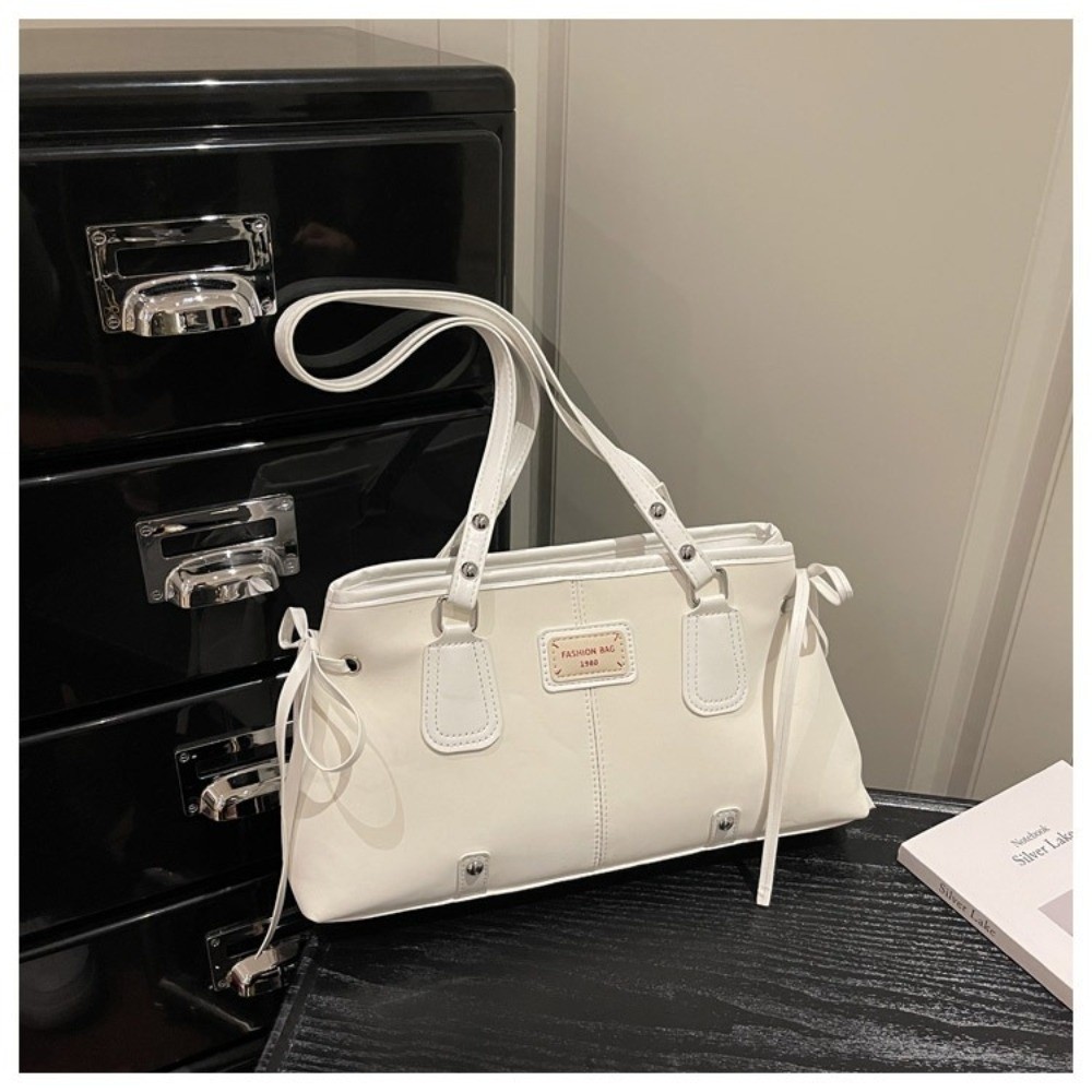 Minimalist Faux Leather Tote B - Structured Handbag Top Handle ulasan dan harga