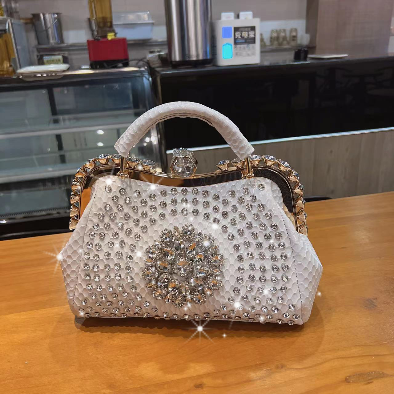New Rhinestones Top-handle Bag - Structured Handbag Top Handle ulasan dan harga
