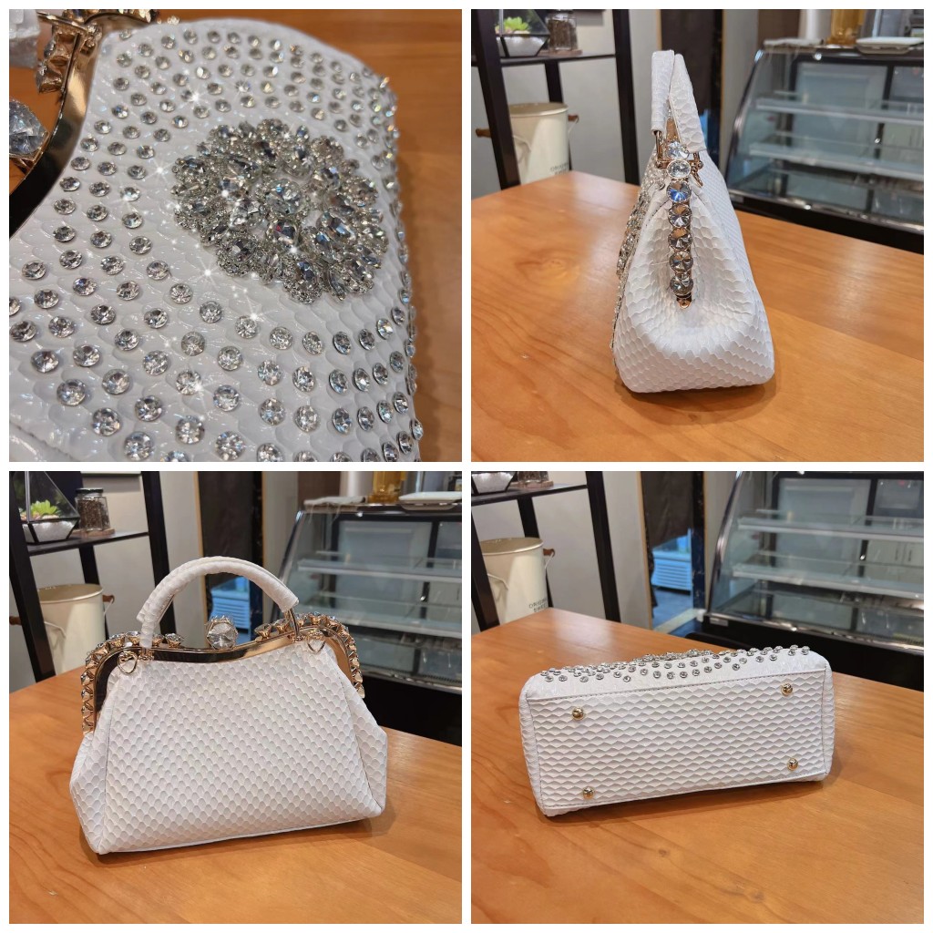 New Rhinestones Top-handle Bag - Structured Handbag Top Handle ulasan dan harga