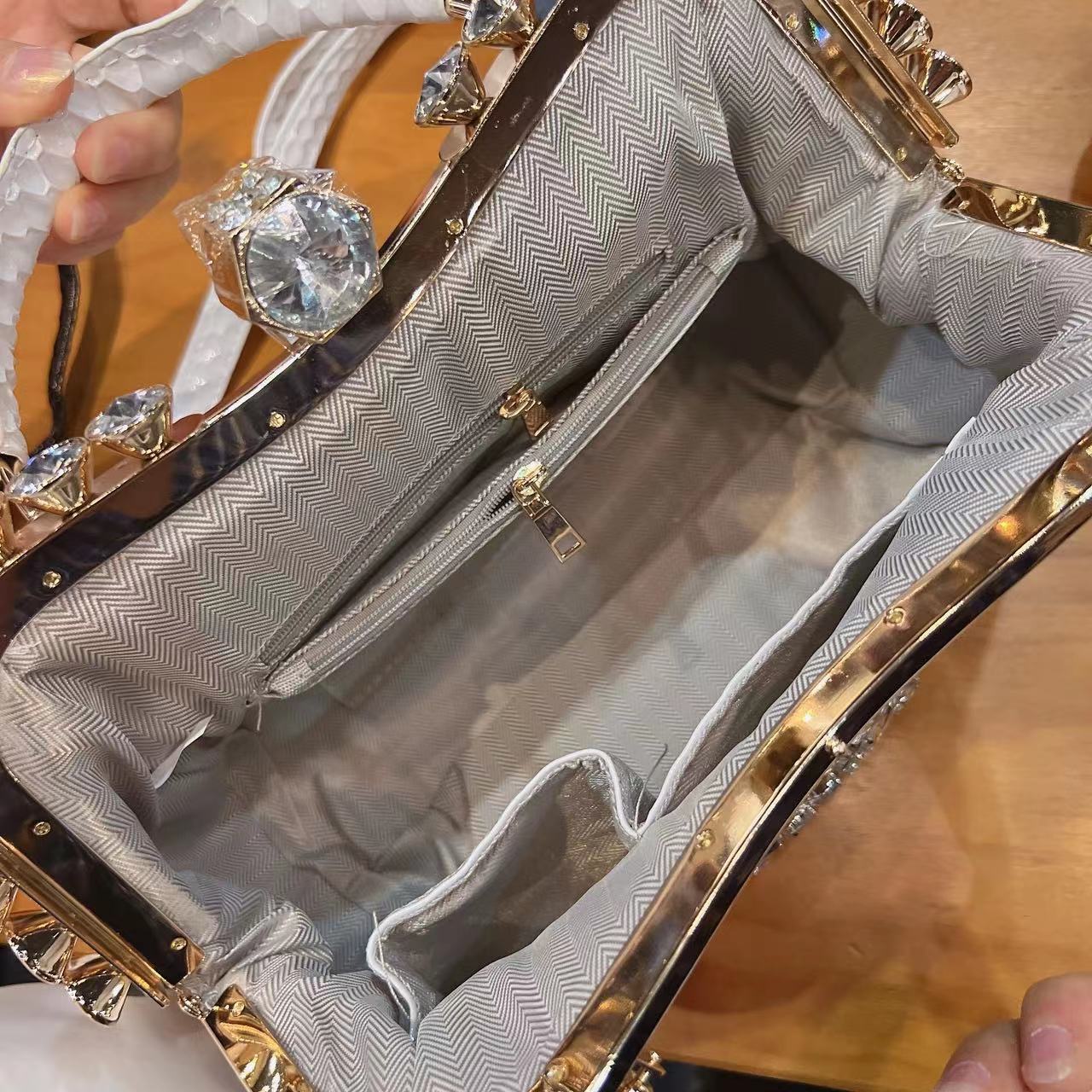 New Rhinestones Top-handle Bag - Structured Handbag Top Handle ulasan dan harga