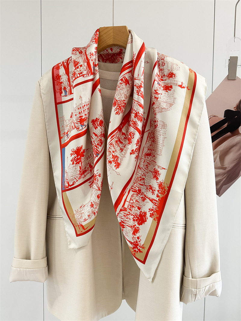 Red Silk Scarf Luxury 90cm Squ - Luxury Bags And Accessories ulasan dan harga