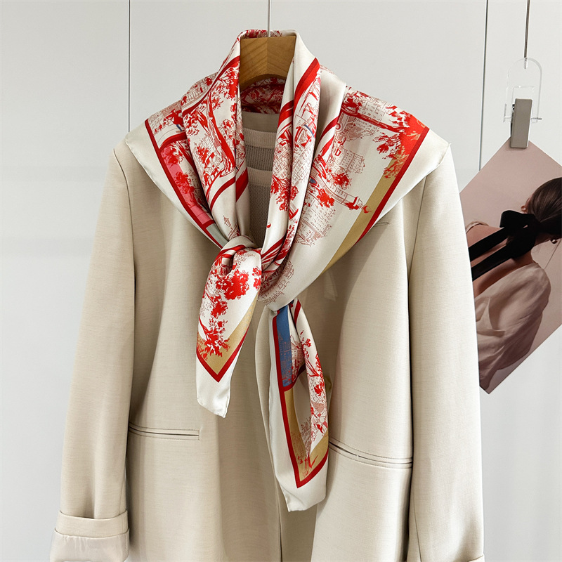 Red Silk Scarf Luxury 90cm Squ - Luxury Bags And Accessories ulasan dan harga