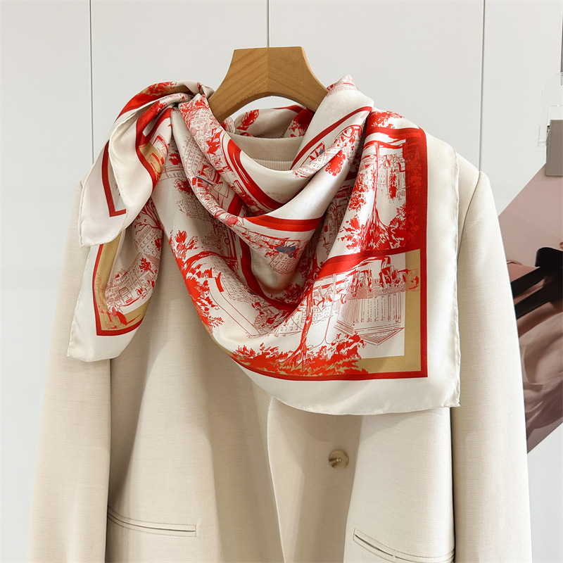 Red Silk Scarf Luxury 90cm Squ - Luxury Bags And Accessories ulasan dan harga