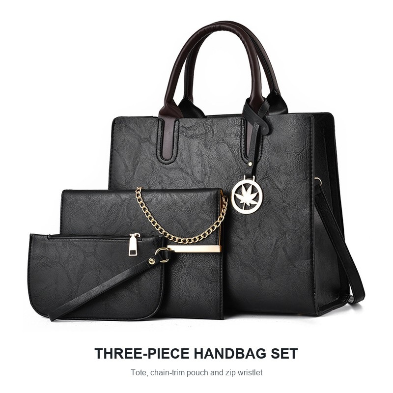 Women's 3 Piece Handbag Set La - Structured Handbag Top Handle ulasan dan harga