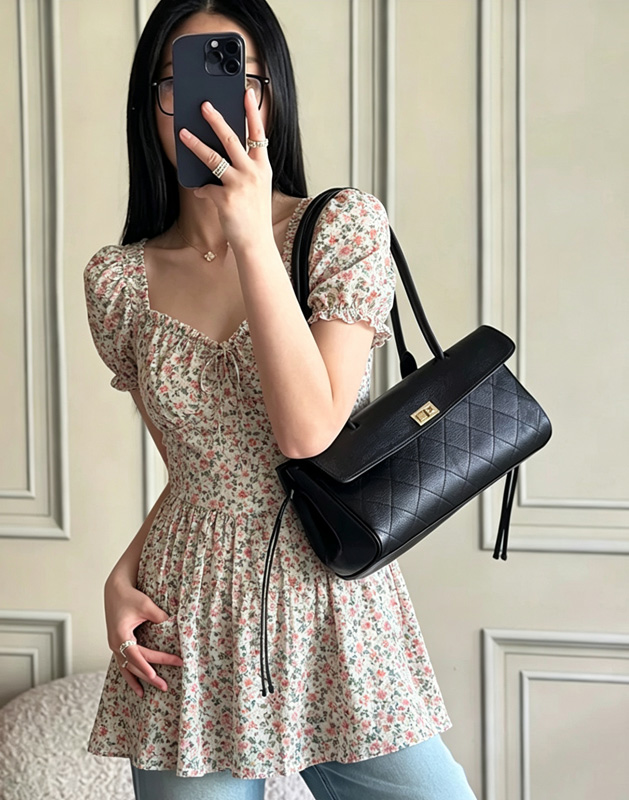 CLAREGQI  2026 New Genuine Lea - Structured Handbag Top Handle ulasan dan harga