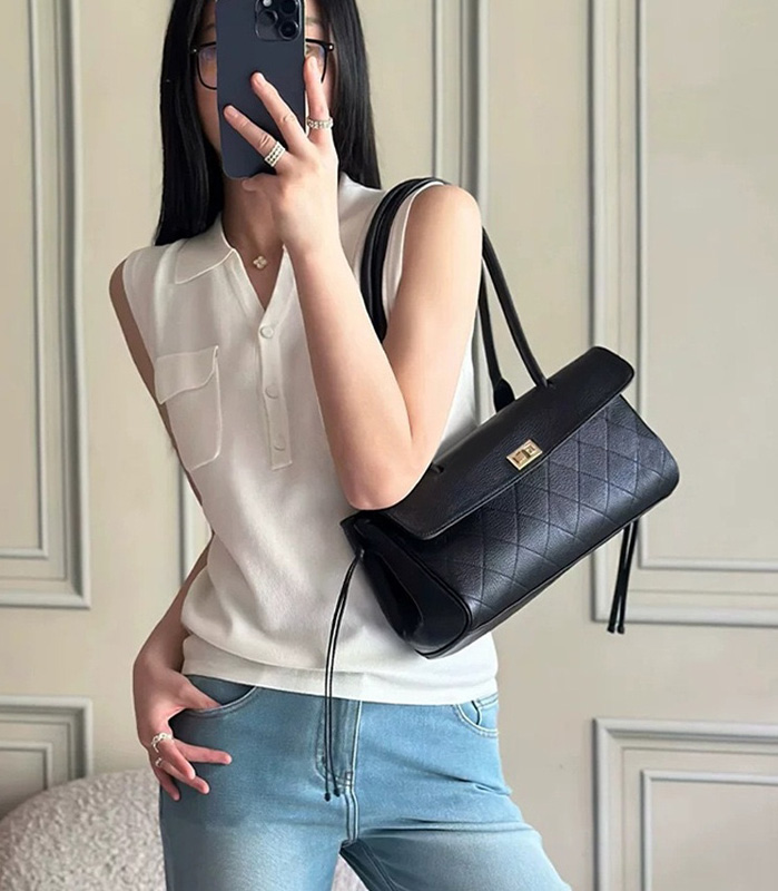 CLAREGQI  2026 New Genuine Lea - Structured Handbag Top Handle ulasan dan harga