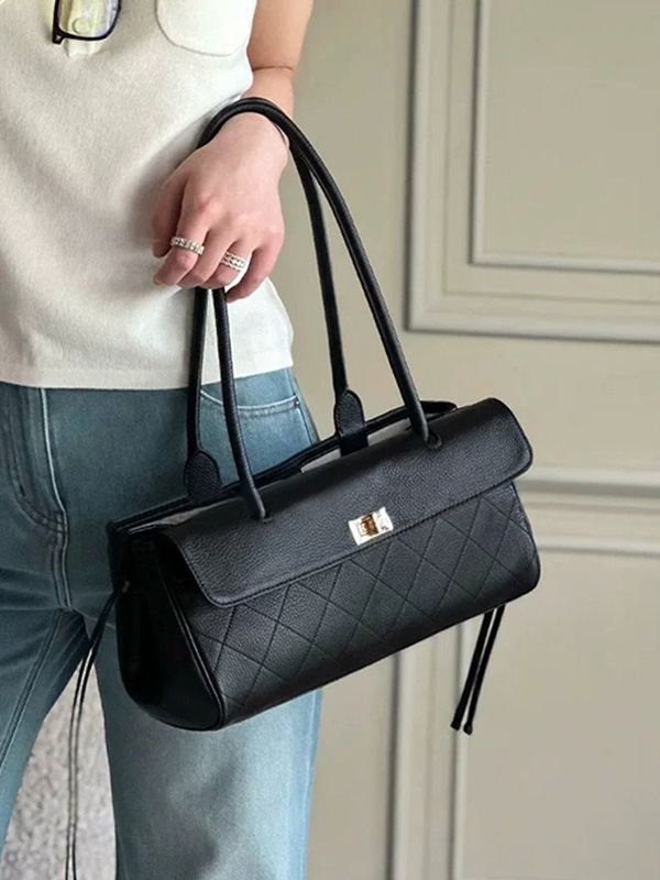 CLAREGQI  2026 New Genuine Lea - Structured Handbag Top Handle ulasan dan harga